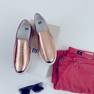 NEW Metallic Gold Slip In Sneakers